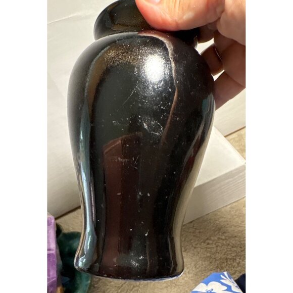 Vintage 1955 Christ Church Sarnia Black Glass Vase 7" Tall - Picture 7 of 9